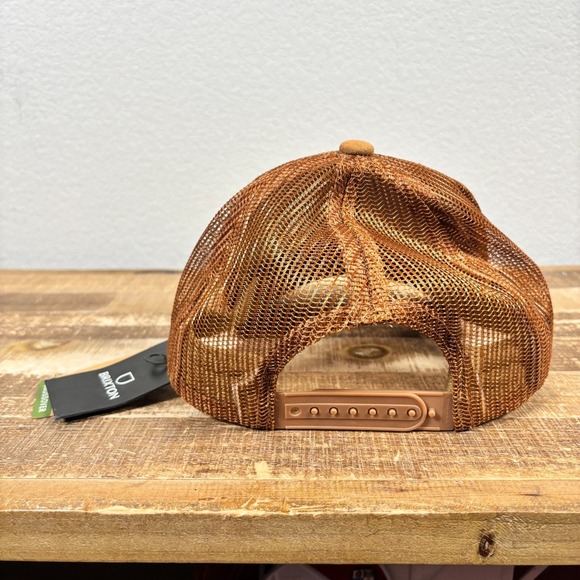 NEW Brixton Parsons X MP Mesh Trucker Hat Cap Brown Snapback OS Adjustable - Picture 2 of 7